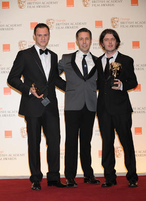 Paddy Considine who presented the Short Film BAFTA to Paul Wright and Poss Kondeatis. (Pic: BAFTA/Richard Kendal)
