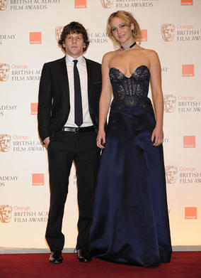 Jesse Eisenberg (The Social Network) and Jennifer Lawrence (Winter's Bone) announced Inception as the Special Visual Effects winner. (Pic: BAFTA/ Richard Kendal)