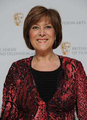TV actress Lynda Bellingham arrives at the London hilton Hotel to present the Production Design category.