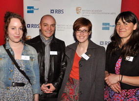 BAFTA Mentor Alan de Pellette with a young person and a representative from Depot Arts.