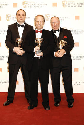 Nick Park with Short Animation winners at the Orange British Academy Film Awards in 2009