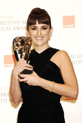 Penelope Cruz received Best Supporting Actress Award at the Orange British Academy Film Awards in 2009