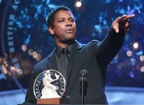 Denzel Washington, recipient of the Stanley Kubrick Britannia Award for Excellence in Film.  