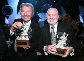 New Line Cinema’s Bob Shaye & Michael Lynne, recipients of the Cunard Britannia Award for Lifetime Contributions to International Film.