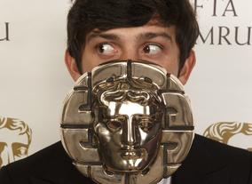 Submarine star Craig Roberts with his newly acquired BAFTA Cymru Award for Best Actor