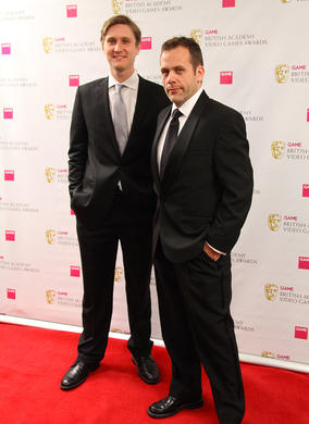 US actor Aaron Staton stars as Ken Cosgrove in Mad Men but also provided extensive voice and facial acting as the lead in L.A. Also pictured is Simon Wood, production designer for LA Noire.