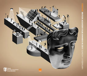 British Academy Film Awards ticket illustration in 2011 by Adam Simpson
