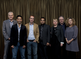 From left:Jules Stenson - Former Associate Editor, Features, News of the WorldTheo Dorizac - Lawyer, Channel 4Richard Sanders - Freelance Producer/DirectorKrishnan Guru-Murthy - JournalistKaren Edwards - Executive Producer, October FilmsSteve Boulton - Executive Producer, Steve Boulton ProductionsSiobhan Sinnerton - Commissioning Editor, News & Current Affairs Channel 4