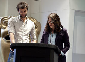 James Walker and Sarah Woolner pitch their idea 'The Taffia'.