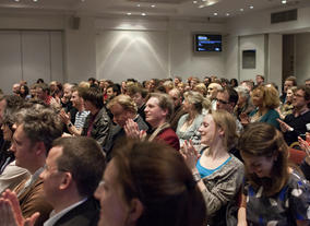 The Pitch Up audience applaud the ideas they've heard.