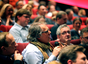 An audience member asks a question. (Picture: BAFTA / J. Simonds)