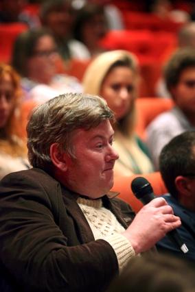 An audience member asks a question. (Picture: BAFTA / J. Simonds)