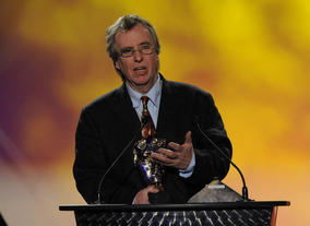 John White collects the Learning Primary BAFTA for L8R Youngers, a drama that explored themes from drugs awareness to cyber-bullying. Pic: BAFTA/Steve Finn