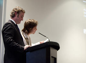 Mark Reeve and Steve Hope Wynn pitch their idea 'Crude Brittania'.