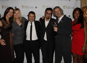 Winners of the Channel of the Year award for 'Nick Jr Uk' with citation reader, Angelica Bell.