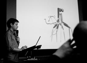 Creator Gareth Edwards showcases some of the techniques to building some of the film special effects. (Pic: BAFTA/Camille Sales)