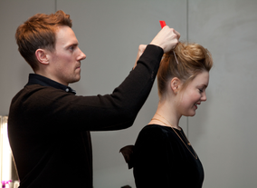 Holliday Grainger prepares for the announcement.
