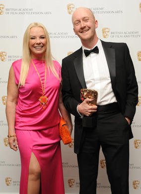 Pamela Stephenson with the BAFTA-winning composer of Any Human Heart, Dan Jones. (Pic: BAFTA/Chris Sharp)