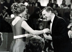 David Attenborough is presented with the Desmond Davis Award by HRH The Princess Anne at the Society of Film and Television Arts Awards in 1971. 