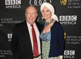 Screenwriter Julian Fellowes and his wife Emma Joy Kitchener