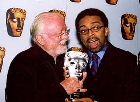 Richard Attenborough presents a Special Award to director Spike Lee in 2002.