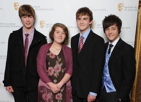 The Chamelion Arch team, nominated for Gah-Den Quest, with BYGD ambassador Tyger Drew-Honey.