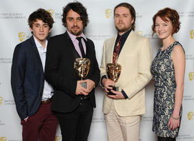 BAFTA-winning animators The Brothers McLeod with presenters Charlie Rowe and Dakota Blue Richards