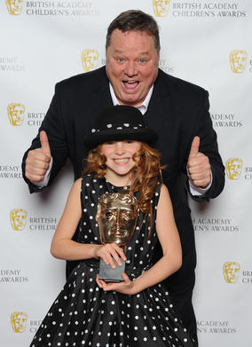 The voice of Peppa Pig, Harley Bird, with presenter Ted Robbins.