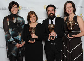 Professor Tanya Byron with the winners of the Tate Movie Project, an animation film made by kids, for kids, using great art as inspiration.