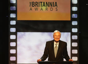 Producer Roger Corman presented the John Schlesinger Britannia Award for Excellence in Directing to Quentin Tarantino. 