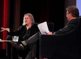 Matthew sweet in conversation with screenwriter Christopher Hampton, with films including Atonement and Dangerous Liaisons to his name. (Photography: Jay Brooks)
