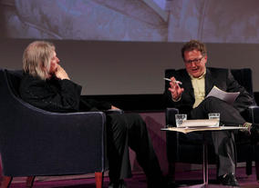 Matthew Sweet talks with Screenwriter Christopher Hampton. (Photography: Jay Brooks)