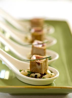 Seared Tuna with Truffled White Beans