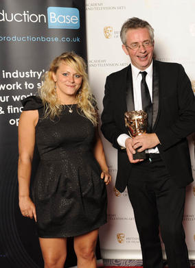 Patrick Forbes shows off his Director Factual BAFTA, won for The Force.