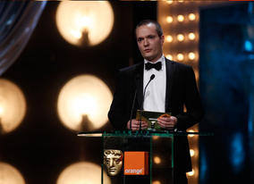 Producer James Bolton accepts the Short Film award for I Do Air (BAFTA/Brian Ritchie).