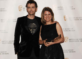 Doctor Who star David Tennant presented the Special Award to Jane Tranter, the television Executive who revitalised the series, at the British Academy Television Awards in 2009 (BAFTA/ Richard Kendal).