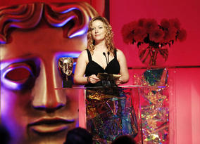 'Boy A' star Katie Lyons presents the Award for Interactive Creative Contribution (pic: BAFTA / Richard Kendal).