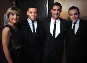Matt Johnson & Sian Lloyd backstage at the Awards with Britain's Got Talent finalists Richard and Adam who performed at the ceremony to kick off the show (photo via Twitter: @Mattjohnsons)