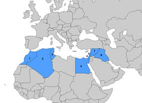 Map of the Arab World.