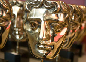 BAFTA masks wait to be presented at the British Academy Television Awards. TV Masks 3