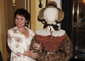 Imelda Staunton arrives at the TV Craft Awards in 2008, with a costume from Cranford.