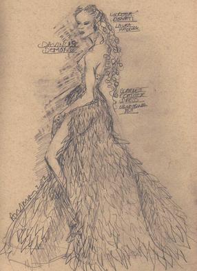 Da Vinci's Demons, costume design sketch for Lucrezia Donati