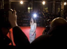 Keira Knightley on the red carpet at the Orange British Academy Film Awards in 2008.
