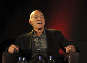 Patrick Stewart onstage at the BAFTA in Scotland Interview at the Edinburgh International Film Festival in 2010. 