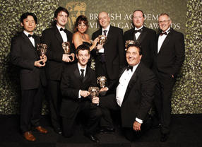 Nintendo's winning team with their six BAFTAs for Wii Sports