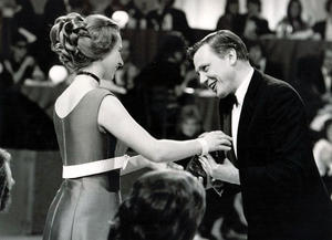 David Attenborough is presented with the Desmond Davis Award by HRH The Princess Anne at the Society of Film and Television Arts Awards in 1971. 