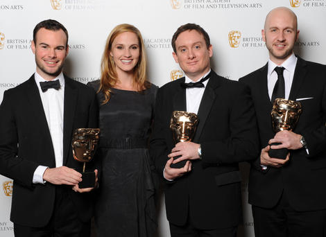 Visual Effects winners from BlueBolt with actress Ruth Bradley. They received the award for their work on Great Expectations.