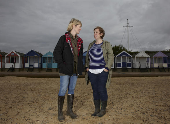 Abi Morgan & Edith Bowman on the beach - Latitude 2012