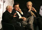 Director/Producer Richard Attenborough on stage at Reunions: Gandhi, 25 years on, with the film's writer John Briley and editor John Bloom. Director/Producer Richard Attenborough on stage at Reunions: Gandhi, 25 years on, with the film's writer John Briley and editor John Bloom.