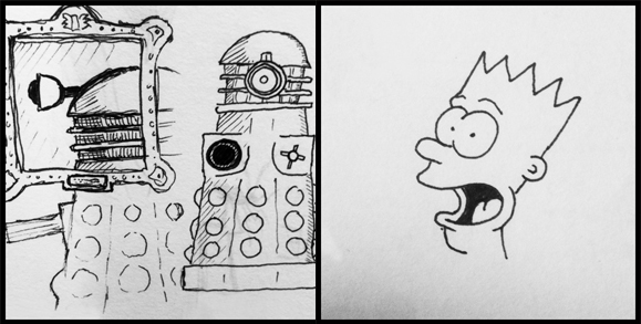 Dalek and Bart Simpson: drawing examples Dalek and Bart Simpson: drawing examples
